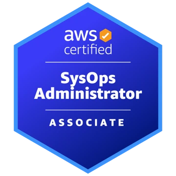 AWS Certified SysOps Administrator - Associate badge, Amazon Web Services